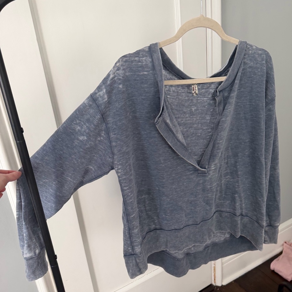 Intimantely Free People Blue Long Sleeve Top